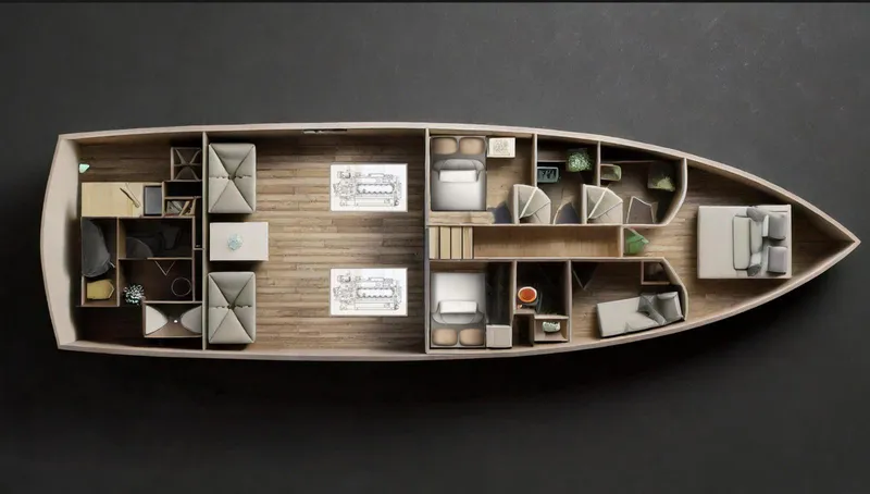  Yacht Photos Pics 2026 Phantom Spook Cabin Cruiser 62 interior layout, featuring modern design and spacious accommodations.