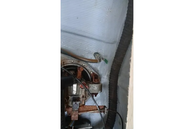  Yacht Photos Pics Engine compartment of a 2006 Fountaine Pajot Belize 43 catamaran.