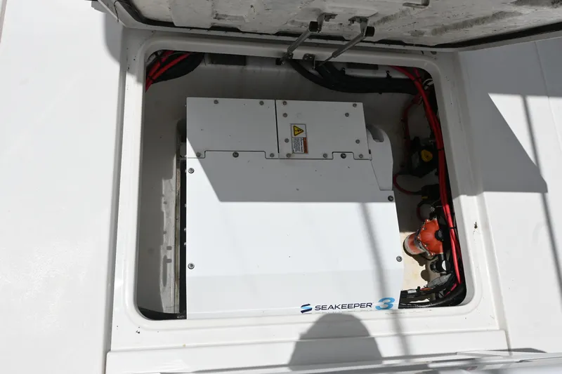  Yacht Photos Pics Seakeeper 3 stabilizer in 2023 Tidewater 380 CC Adventure boat compartment.