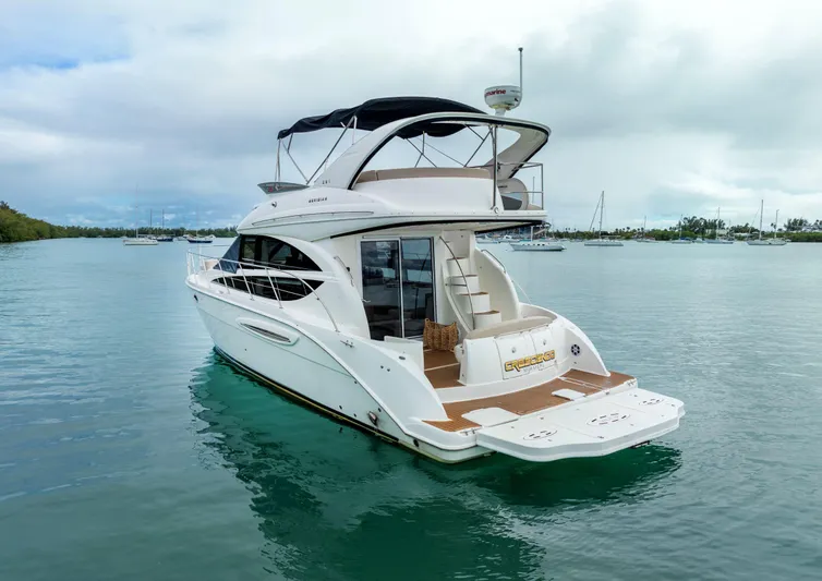 Crescendo Yacht Photos Pics 2012 Meridian Sedan Bridge yacht on calm waters.