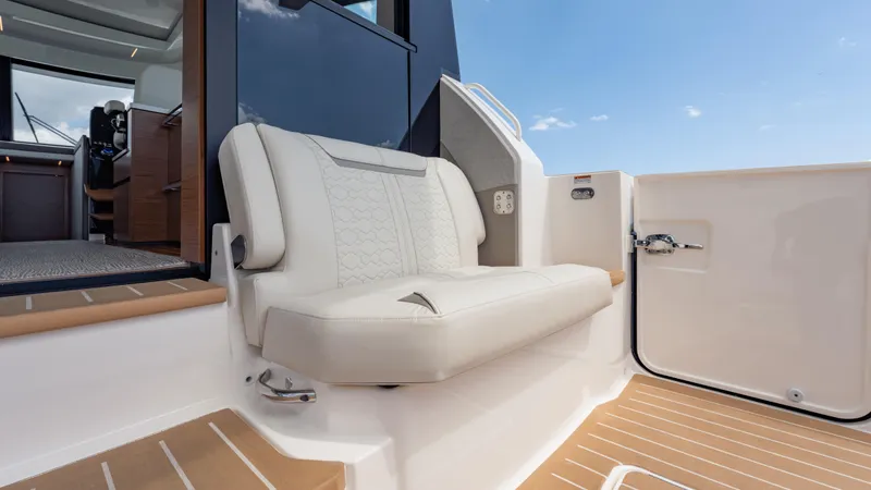  Yacht Photos Pics 2024 Tiara Yachts 48 LE interior with luxurious seating and modern design.