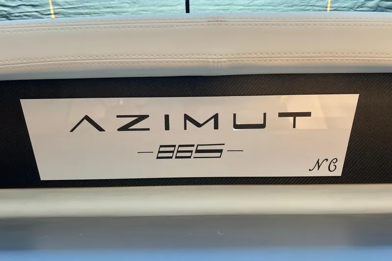 Rus&egrave; Yacht Photos Pics Azimut 86 sport yacht logo, 2006 model, featuring sleek design elements.