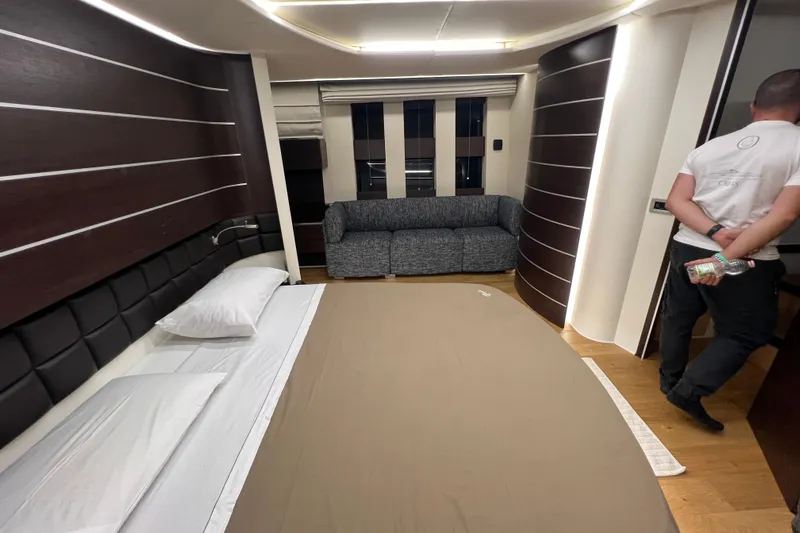 Rus&egrave; Yacht Photos Pics Luxurious interior of 2006 Azimut 86 Sport yacht with modern furnishings and sleek design.