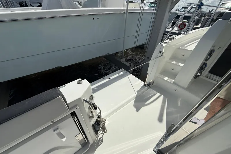  Yacht Photos Pics 2022 Jeanneau Leader 10.5 WA Series 2 boat deck with seating and steps.