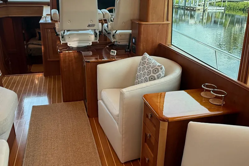  Yacht Photos Pics Swiveling Round Back Barrell Chairs Starboard Side of Salon