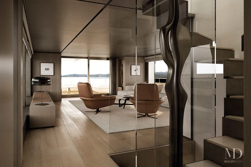  Yacht Photos Pics Luxurious interior of 2028 Falcon Yachts 38, featuring modern design and elegant furnishings.
