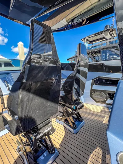 Say Carbon Yachts 42 Yacht Photos Pics 2023 SAY Carbon Yachts 42 cockpit with carbon fiber seats and modern design.