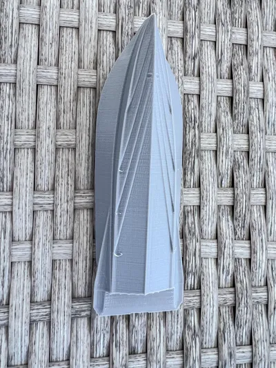 Say Carbon Yachts 42 Yacht Photos Pics 3D printed model of SAY Carbon Yachts 42, 2023, on woven surface.