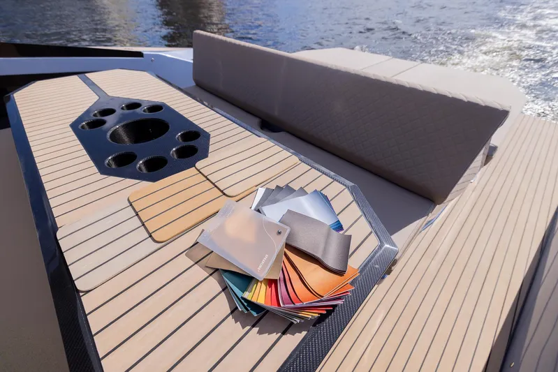 Say Carbon Yachts 42 Yacht Photos Pics 2023 SAY Carbon Yachts 42 deck with upholstery samples.