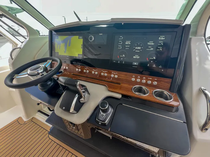  Yacht Photos Pics 2023 Tiara Yachts 38 LS helm with advanced navigation and control systems.