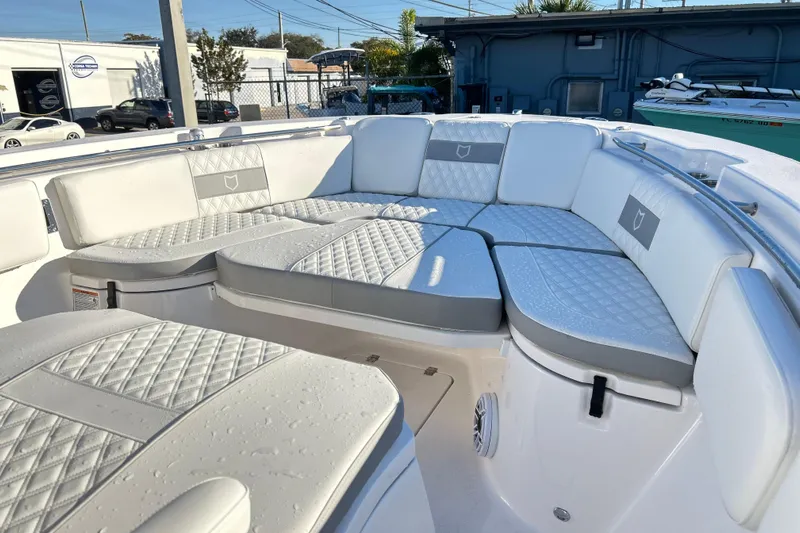 Yacht Photos Pics 2026 Sea Fox 288 Commander boat with luxurious seating and modern design.
