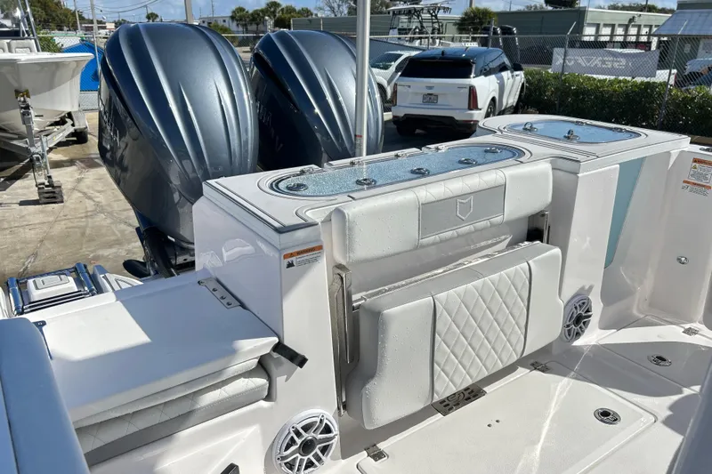  Yacht Photos Pics 2026 Sea Fox 288 Commander boat with dual engines and luxurious seating.