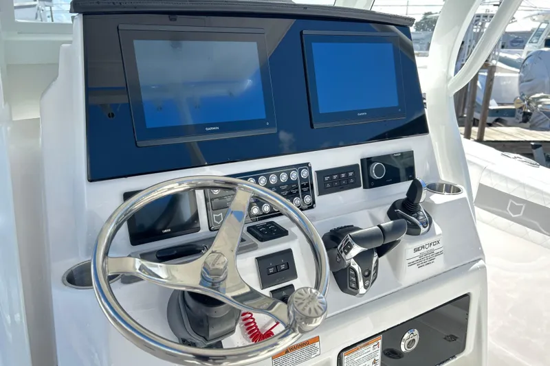  Yacht Photos Pics Sea Fox 288 Commander 2026 helm with modern instruments.