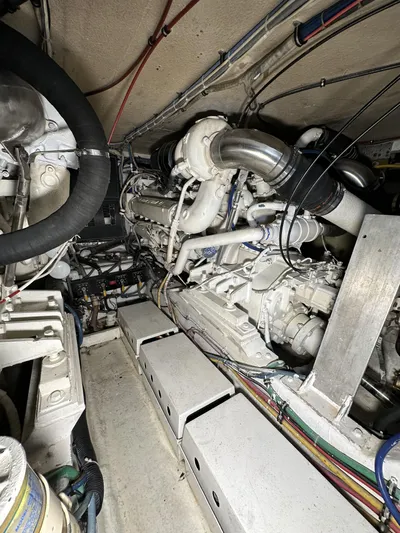 50 Hatteras Convertible Yacht Photos Pics Engine room of a 1992 Hatteras 50 Convertible yacht.