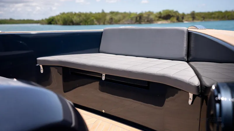 Available Now Yacht Photos Pics Luxurious seating on 2025 Pardo Yachts P50, with scenic water view.