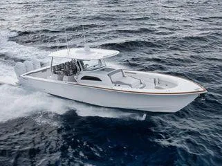  Yacht Photos Pics 2023 Valhalla Boatworks V-46 cruising on open ocean waters.