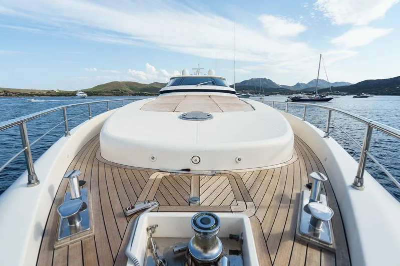 Allie Yacht Photos Pics Luxury yacht Alalunga Open 85 Sport X, 2008 model, cruising on serene waters.