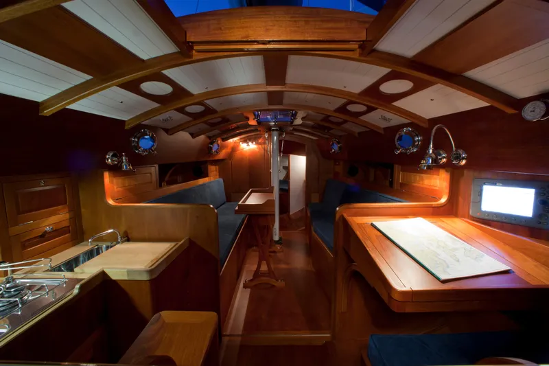 Bamboozle Yacht Photos Pics Luxurious 2010 Spirit Yachts R46 interior with elegant wood finish and modern amenities.