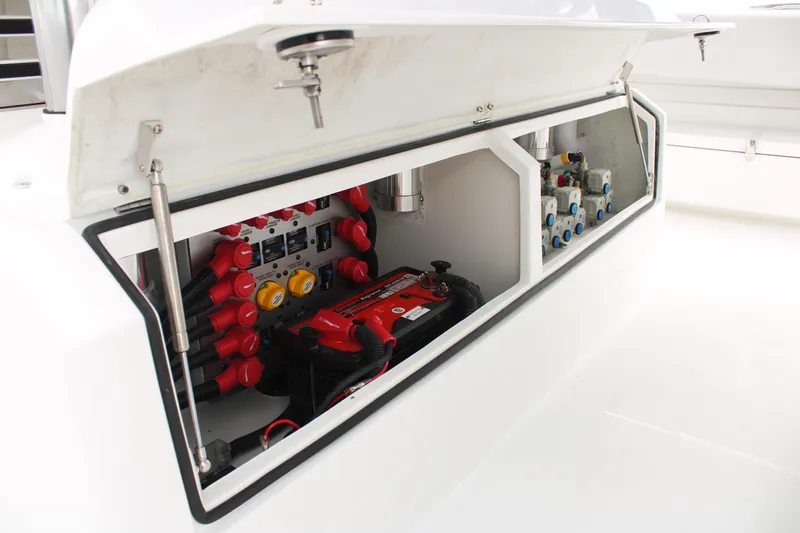 Hcb 53' Suenos Yacht Photos Pics Electrical compartment of the 2024 HCB Suenos boat.