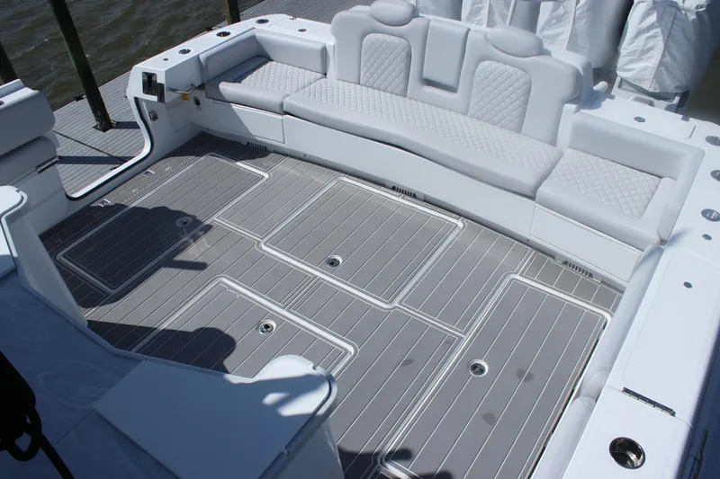 Hcb 53' Suenos Yacht Photos Pics 2024 HCB Suenos boat with luxurious seating area and modern design.