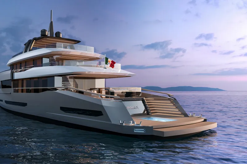 Sleek 52 Yacht Photos Pics Luxurious Tureddi Sleek 52 yacht cruising at sunset, 2028 model, elegant design.