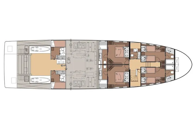 Crossover 27 #1 Yacht Photos Pics 2024 Lynx Crossover 27 yacht floor plan with detailed cabin layout.