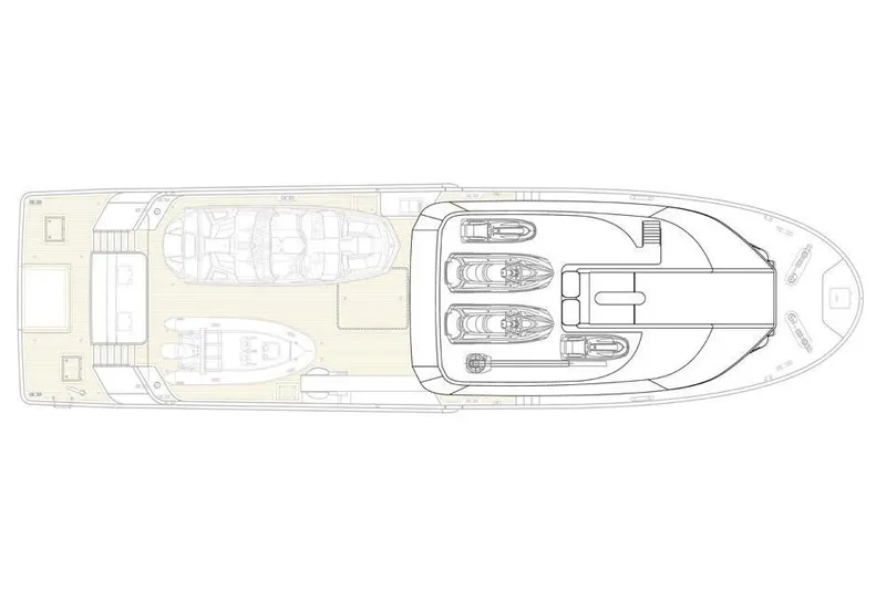 Crossover 27 #1 Yacht Photos Pics 2024 Lynx Crossover 27 yacht floor plan, top view, detailed layout.