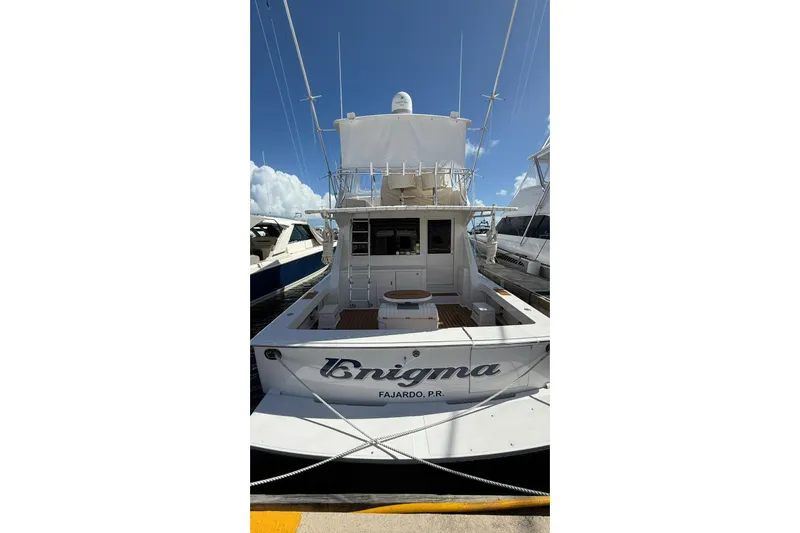  Yacht Photos Pics 1999 Viking 50 Convertible yacht docked in Fajardo, Puerto Rico.