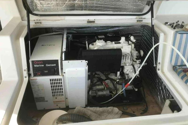  Yacht Photos Pics Engine compartment of a 2007 Lagoon 440 with Onan Marine Genset.