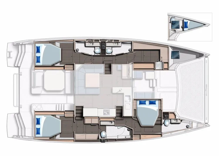  Yacht Photos Pics Manufacturer Provided Image: Leopard 50  3 Cabin Layout Plan