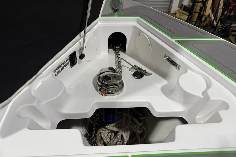  Yacht Photos Pics Anchor compartment of 2017 Statement 350 Open boat with windlass and chain.