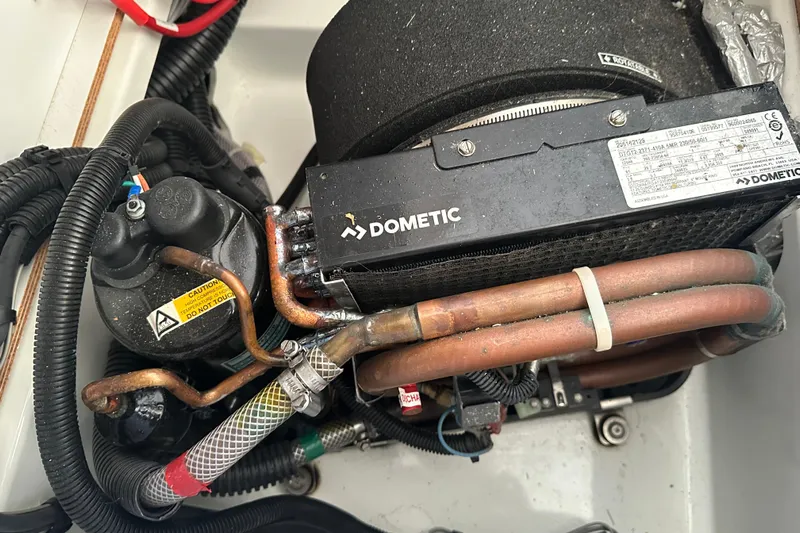 Maho Yacht Photos Pics Engine compartment of 2021 Fountaine Pajot Astrea 42 Catamaran with Dometic equipment.