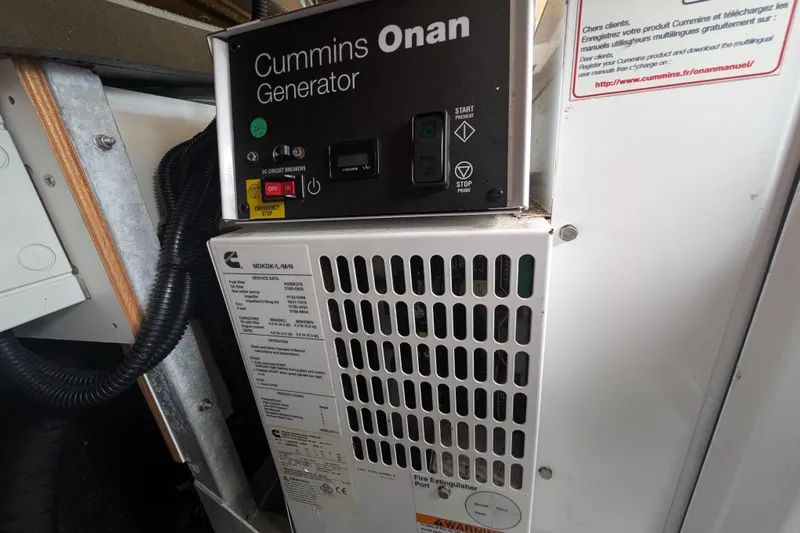 Maho Yacht Photos Pics Cummins Onan generator on 2021 Fountaine Pajot Astrea 42 Catamaran, detailed view.