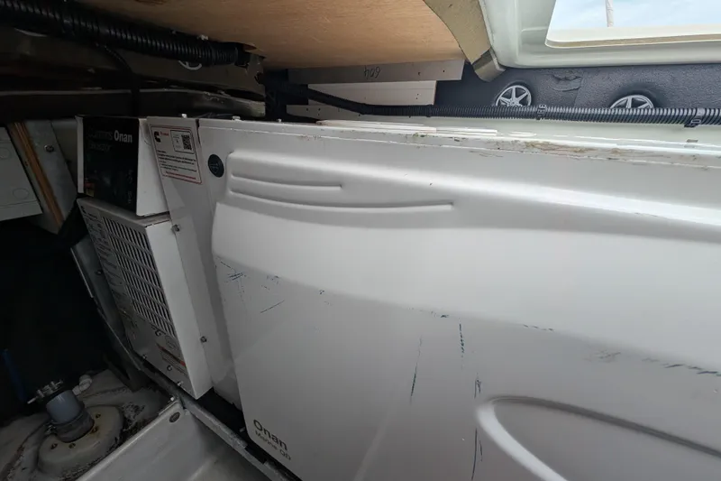 Maho Yacht Photos Pics Cummins Onan generator inside 2021 Fountaine Pajot Astrea 42 Catamaran engine room.