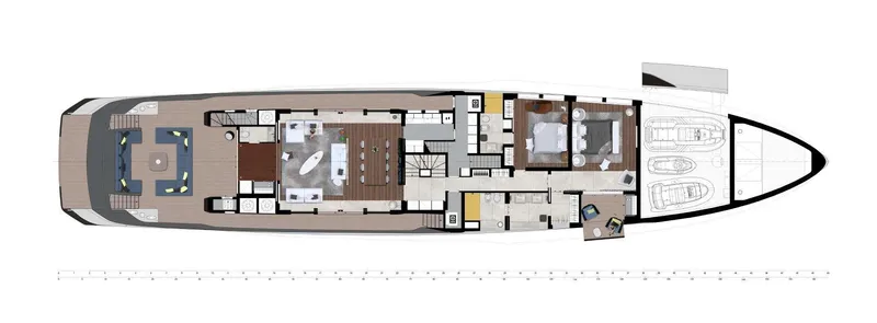  Yacht Photos Pics Floor plan of the 2027 Custom Tureddi Hyper 50 yacht, showcasing luxurious interior layout.