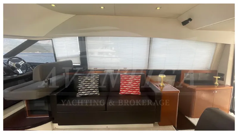  Yacht Photos Pics Luxurious interior of a 2012 Prestige 500 yacht with modern furnishings.