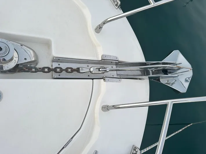  Yacht Photos Pics Anchor and chain on 2012 Prestige 500 yacht deck.