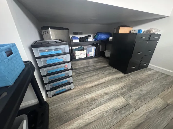  Yacht Photos Pics Storage area in Harbor Cottage Tiny Boat, 2019 model.