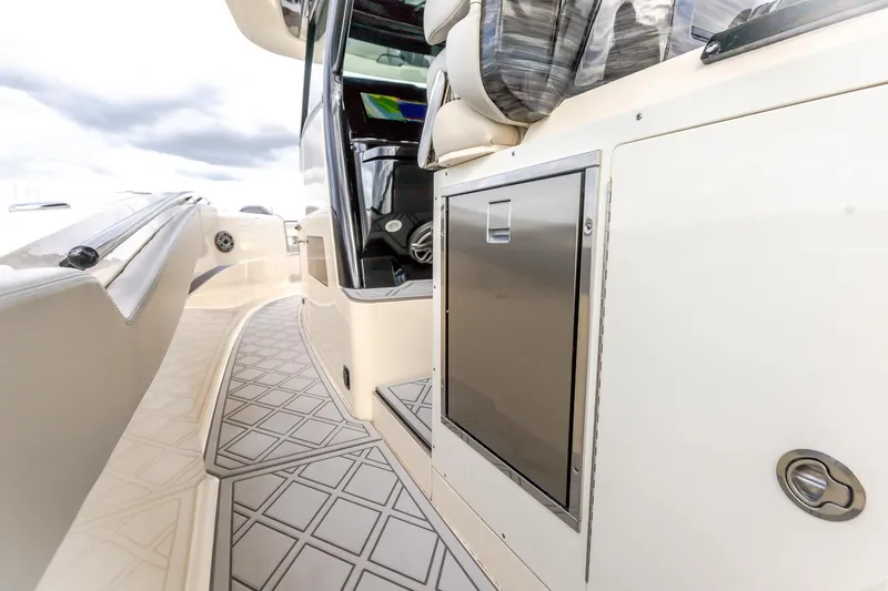 Your Next Boat! Yacht Photos Pics 2024 Scout 377 LXF Beverage Refrigerator