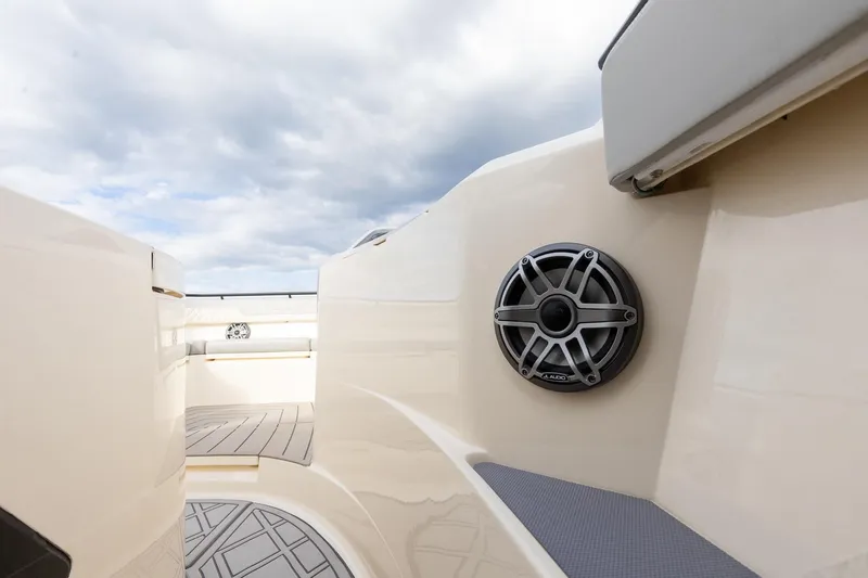 Your Next Boat! Yacht Photos Pics 2024 Scout 377 LXF Starboard Side Walk-around to bow area