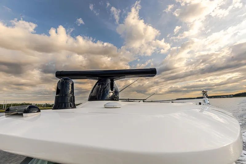 Your Next Boat! Yacht Photos Pics 2024 Scout 377 LXF boat with Color Matched Radar Scanner and FLIR Camera