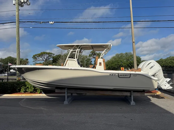  Yacht Photos Pics 2025 Key West 291 FS boat on display, side view, outdoors.