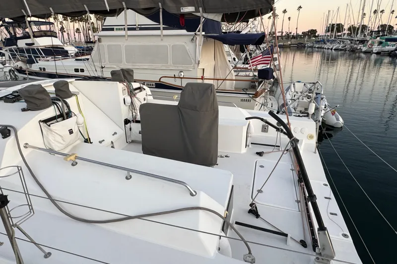 Expresso Yacht Photos Pics Sailboat deck view at marina, featuring 2019 Pogo 36 model.