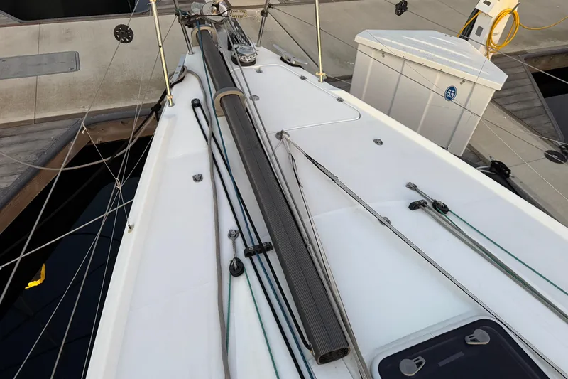 Expresso Yacht Photos Pics 2019 Pogo 36 sailboat deck with rigging and dockside view.