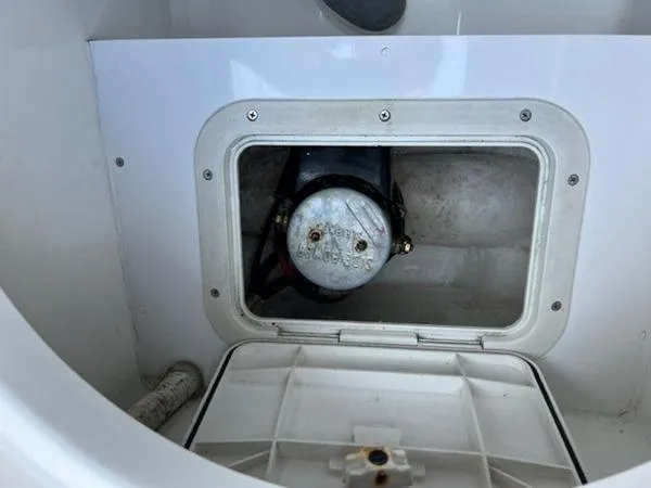  Yacht Photos Pics Compartment in 2008 Spectre 34 boat, showing internal machinery and wiring.