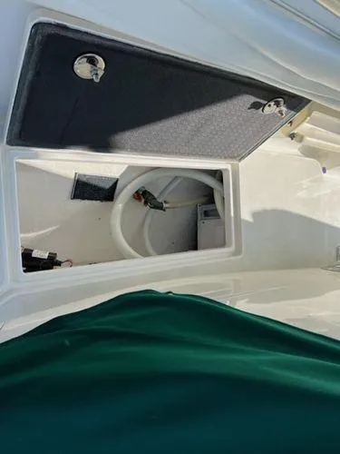  Yacht Photos Pics Open storage compartment on a 2008 Spectre 34 boat.