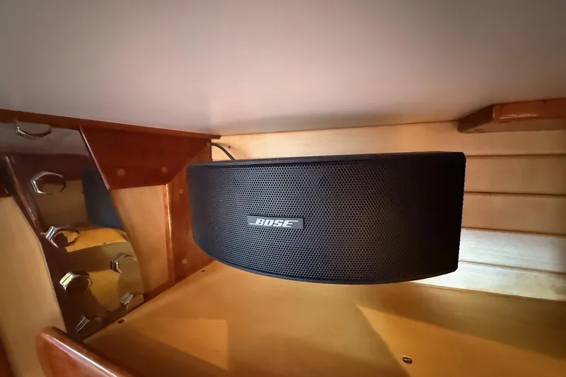 Sea Suite Yacht Photos Pics Bose speaker mounted in a 2015 Hinckley DS 42 yacht interior.