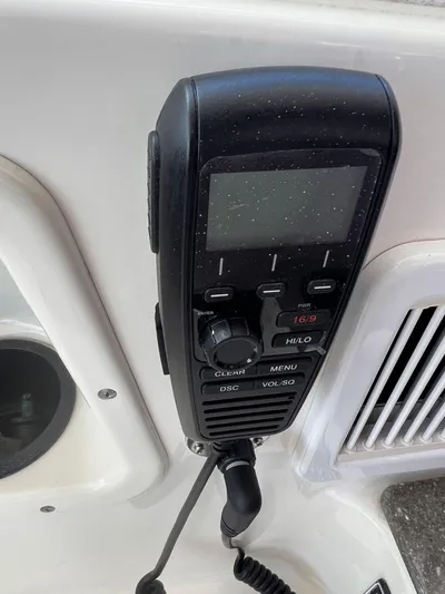  Yacht Photos Pics VHF radio on a 2016 Boston Whaler 315 Conquest boat.