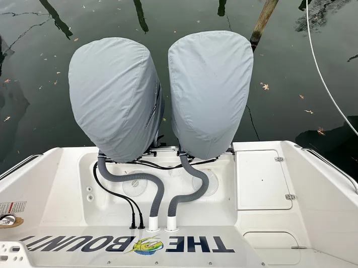 The Bounty Yacht Photos Pics 2017 Pursuit S 280 Center Console with engine covers.