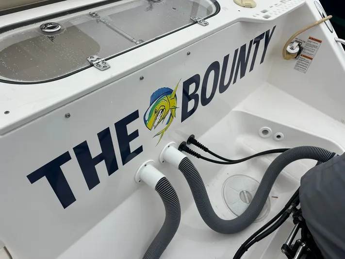 The Bounty Yacht Photos Pics 2017 Pursuit S 280 Center Console boat with "The Bounty" lettering.